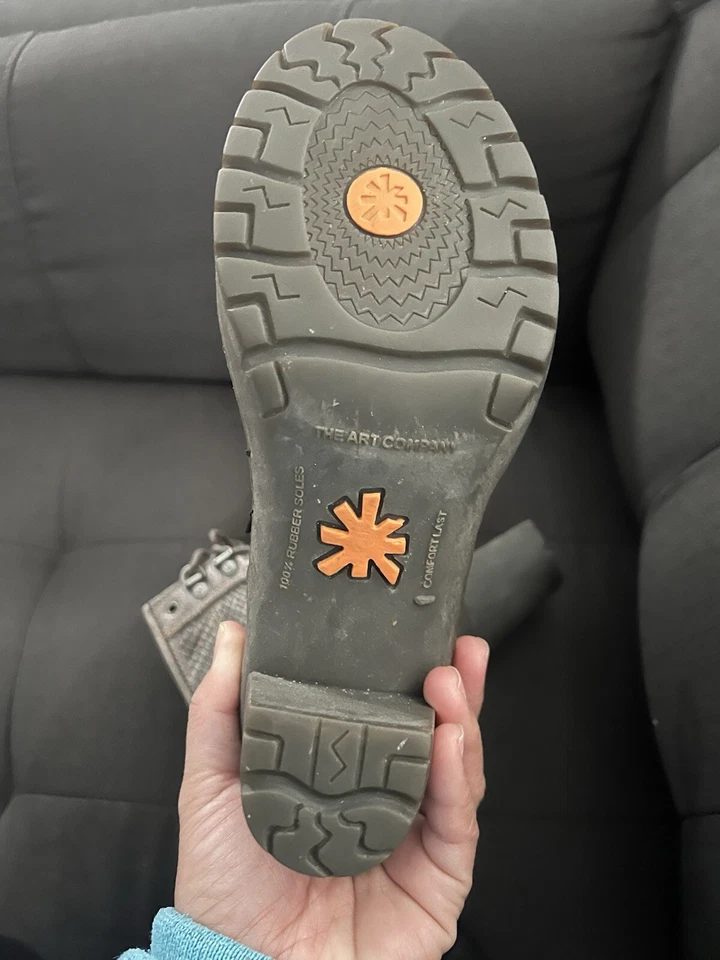 BOTINES DE GAMUZA GRIS THE ART COMPANY WOMMENS TACÓN SUELA DE MADERA TALLA 39EU 8 EE. UU. Foto 4 de 4