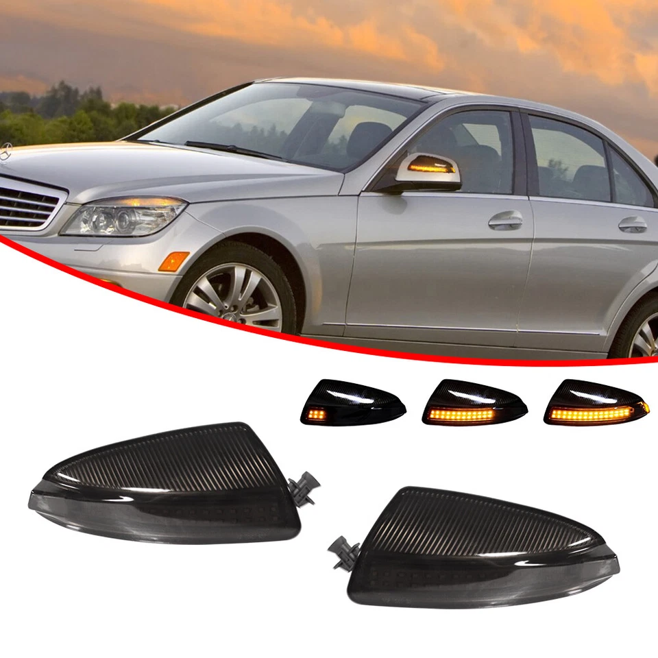 2x Luz de señal LED dinámica de espejo lateral para Mercedes Benz W164 ML350 ML450 ML500 Foto 3 de 4