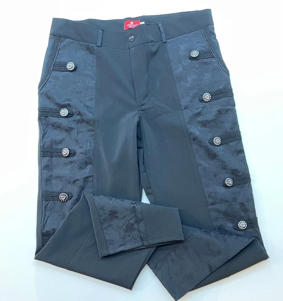 Gilet pour Homme Pantalon Gothique Steampunk Noir Haloween Mitellalt Costume - Photo 4/4