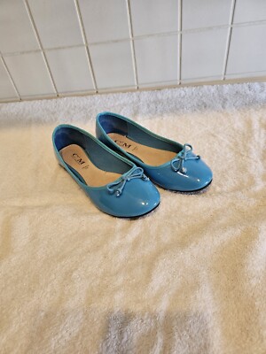 Laguneblaue Ballerinas, Kunstleder, gebr., 37, ungetragen, No Name, zeitlos.