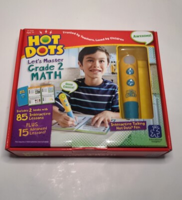 HOT DOTS (Educational Insights) Let's Master Grade 2 Math Set w/Talking Pen NIB