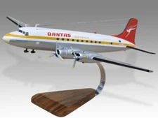 Douglas DC-4 Qantas Desk Wood Airplane New Model Small Scale 1/130