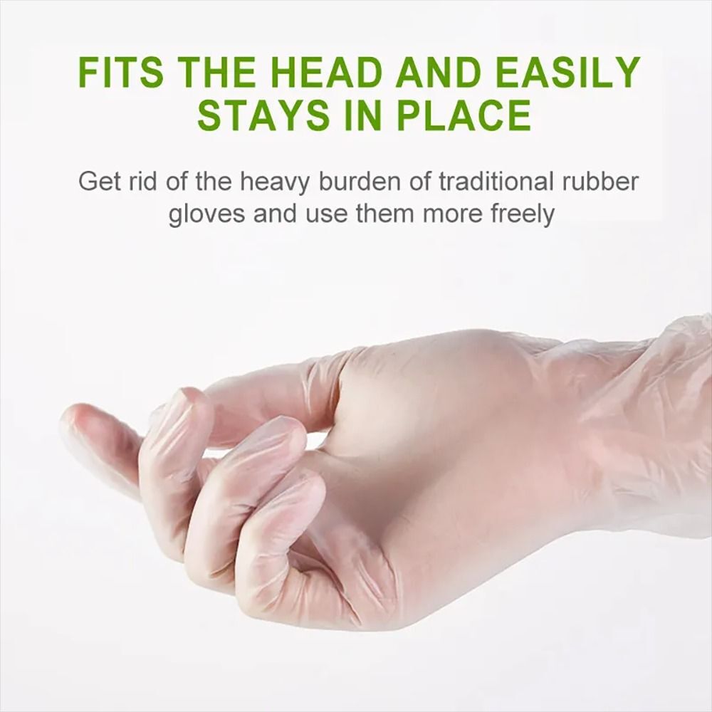 100Pcs Food Grade Cleaning Gloves Transparent Latex Free Gloves eBay