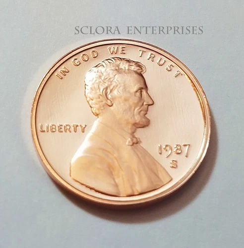 1987-S Lincoln Memorial Cent Proof — photo from the most recent tracked eBay sale