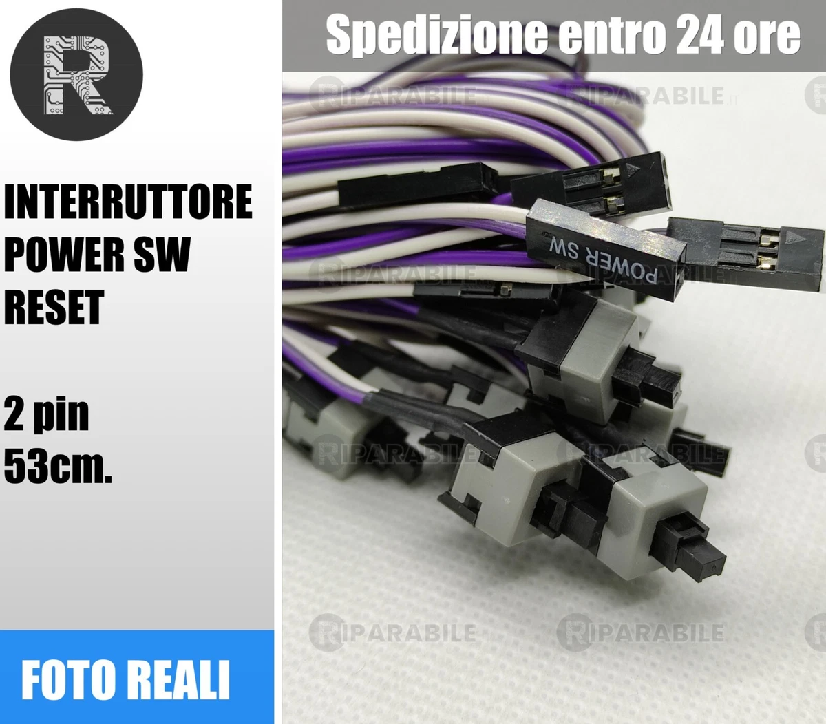 Bewinner Interruttore di Alimentazione del PC Tasto Meccanico Bianco Interruttore Blu Plug And Play Retroilluminato Pulsante di Alimentazione del PC per L'avvio della Scheda Madre del PC