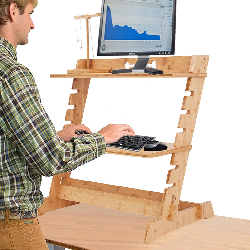Bamboo standing sale desk converter
