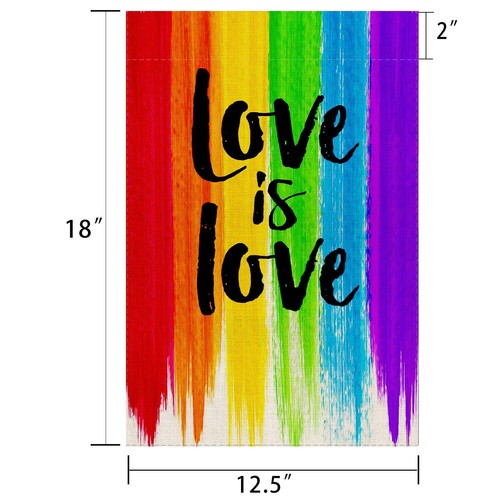Love is Love Rainbow Garden Flag Vertical Double Sided Pride Gay Pride Lesbia... - Picture 5 of 6