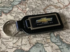 CHEVROLET Quality Black Real Leather Keyring  OBLONG BLACK 2