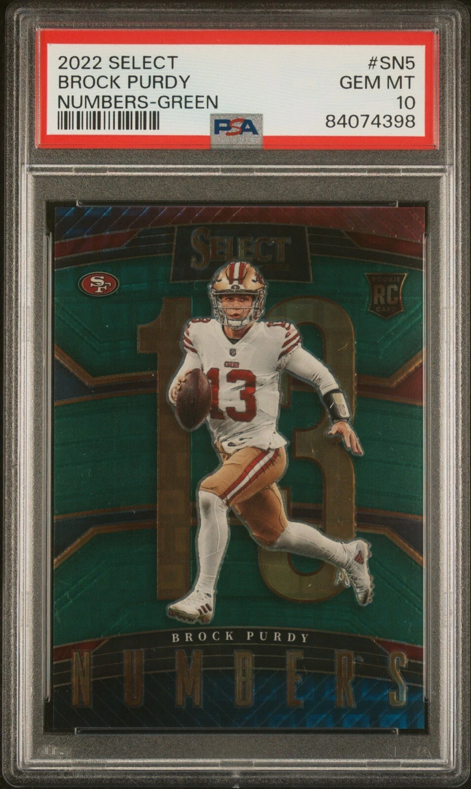 Brock Purdy Panini Select Select Numbers #SN5 Green