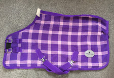 WAFFLE COOLER RUG MINI/SHETLAND OR PONY PURPLE CHECK  3'0" to 4'6"