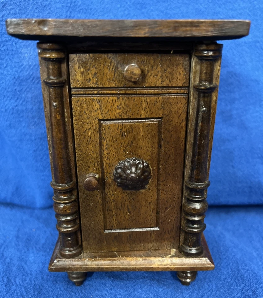 Antique German Harrass Cabinet Nightstand Dollhouse Furniture Miniature Lg - Image 2 of 4