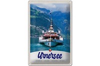 Blechschild Reise 20X30Cm Urnersee Schweiz Europa Schiff Gebirge Schild Tin Sign