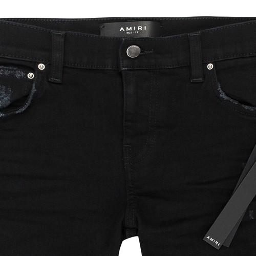 NWT AMIRI CAMO APPLIQUE BLACK STRAIGHT JEANS SIZE 8Y $690 - Picture 3 of 5