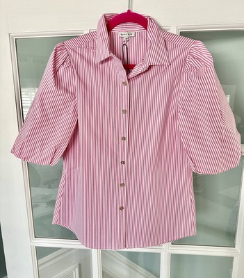 Patty Kim claudia blouse in Pink/White Stripe
