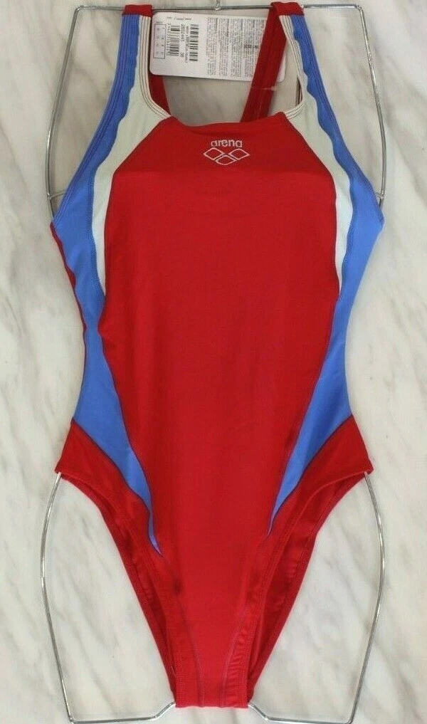 Arena Women Red One Piece Swimming Bathing Swimsuit Swim Costume Swimwear  Pool M