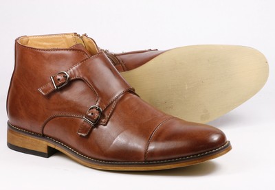 Men's Cap Toe Double Monk Strap Formal 