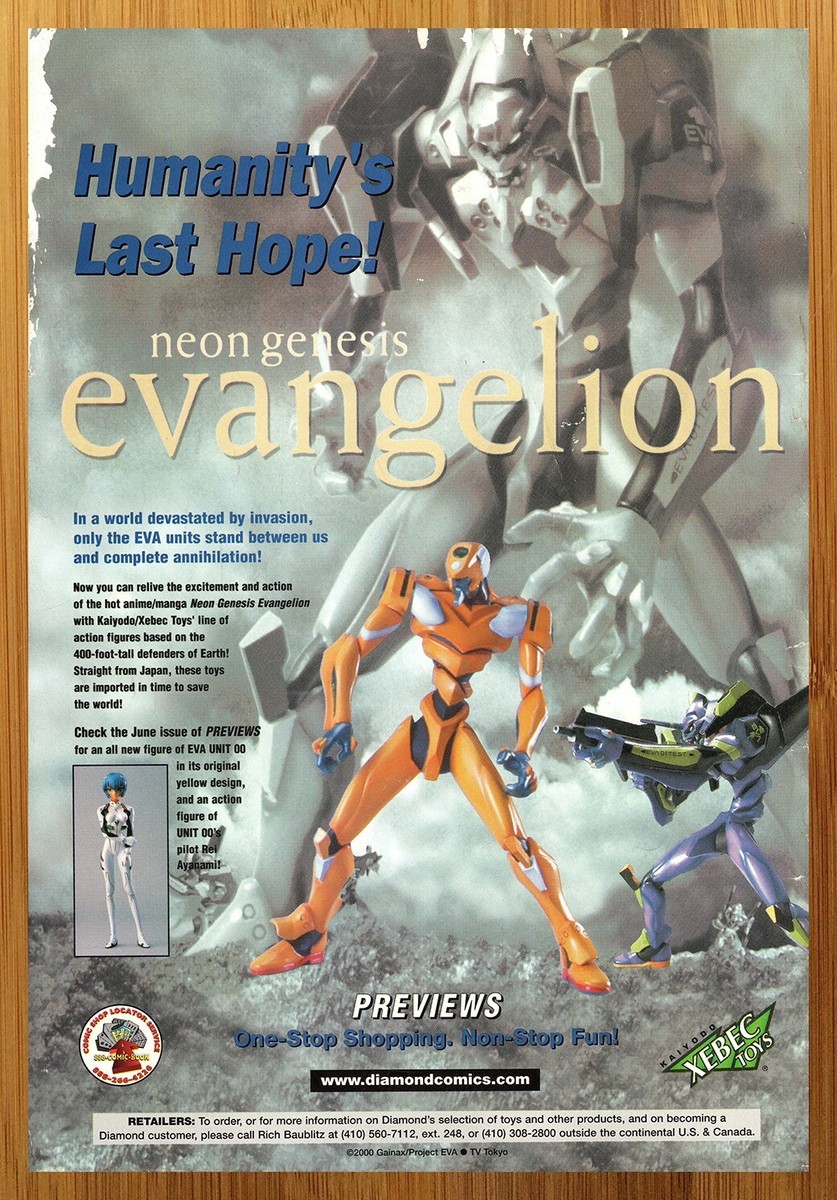 2000 Xebec Neon Genesis Evangelion EVA Action Figures Print Ad