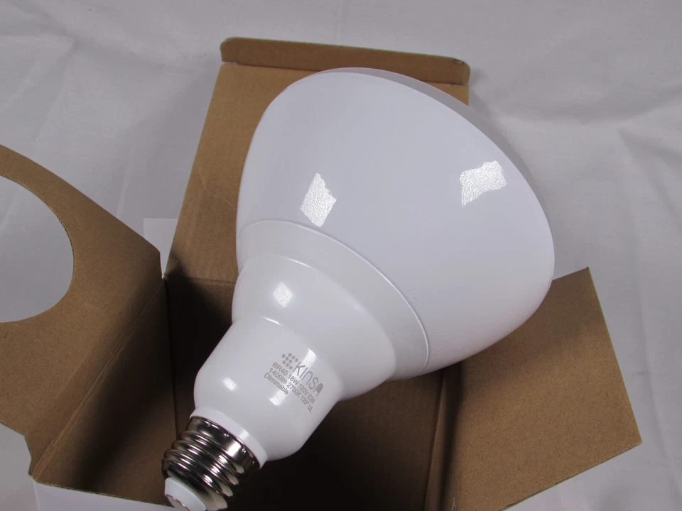 KINSA 24 Pack BR40 LED Bulb, 18W=100W, Dimmable, 2700K SOFT WHITE, 1400 LM LOT - Image 4 of 4