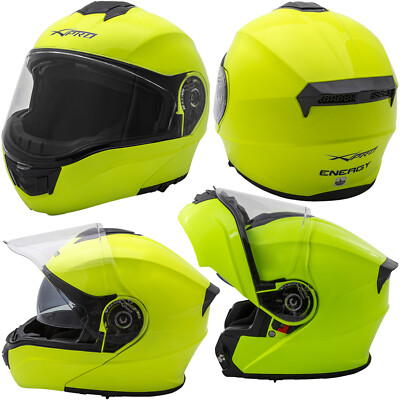 Modularer Motorradhelm Touring Sport zum Öffnen P/J Visier Sonnenblende Fluo Gelb