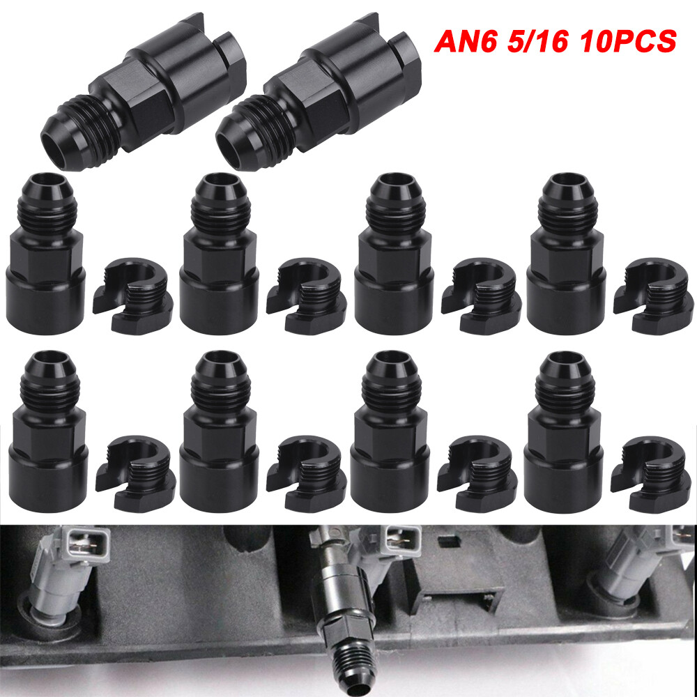 6 AN Male to 5/16 Quick Disconnect Fuel Line EFI Adapter Screw-On Fitting X10