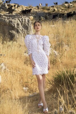 knee length dresses for ladies Macramé Midi Dress – ELIE SAAB