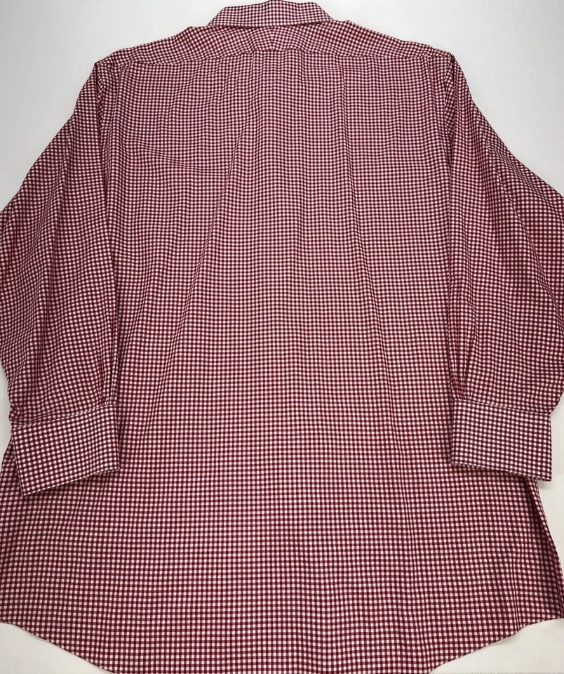 Brooks Brothers Regent Button Up Long Sleeve Shirt Men 17 1/2- 2/3 Red Check - Image 3 of 4
