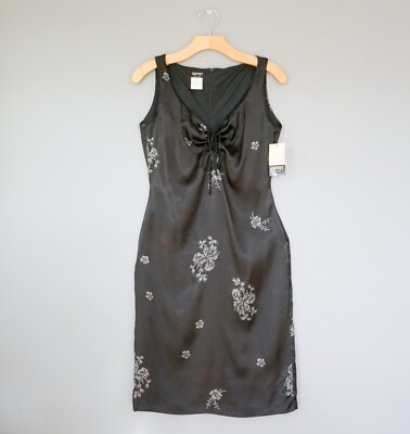 VTG Y2K Esprit Silky Floral Dress Sz 3/4 Witch Whimsigoth Fairy Grunge 90s NWT