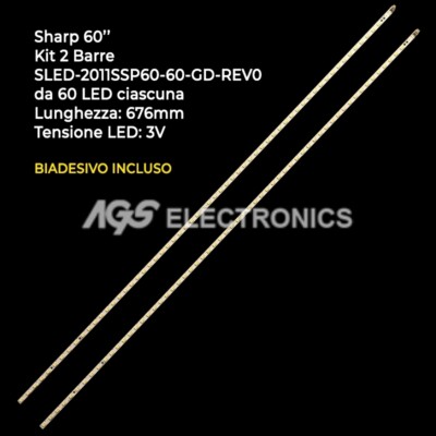 KIT 2 BARRES STRIP 60 LED-Fernseher SHARP SLED-2011SSP60-60-GD-REV0 LCD60LX530A