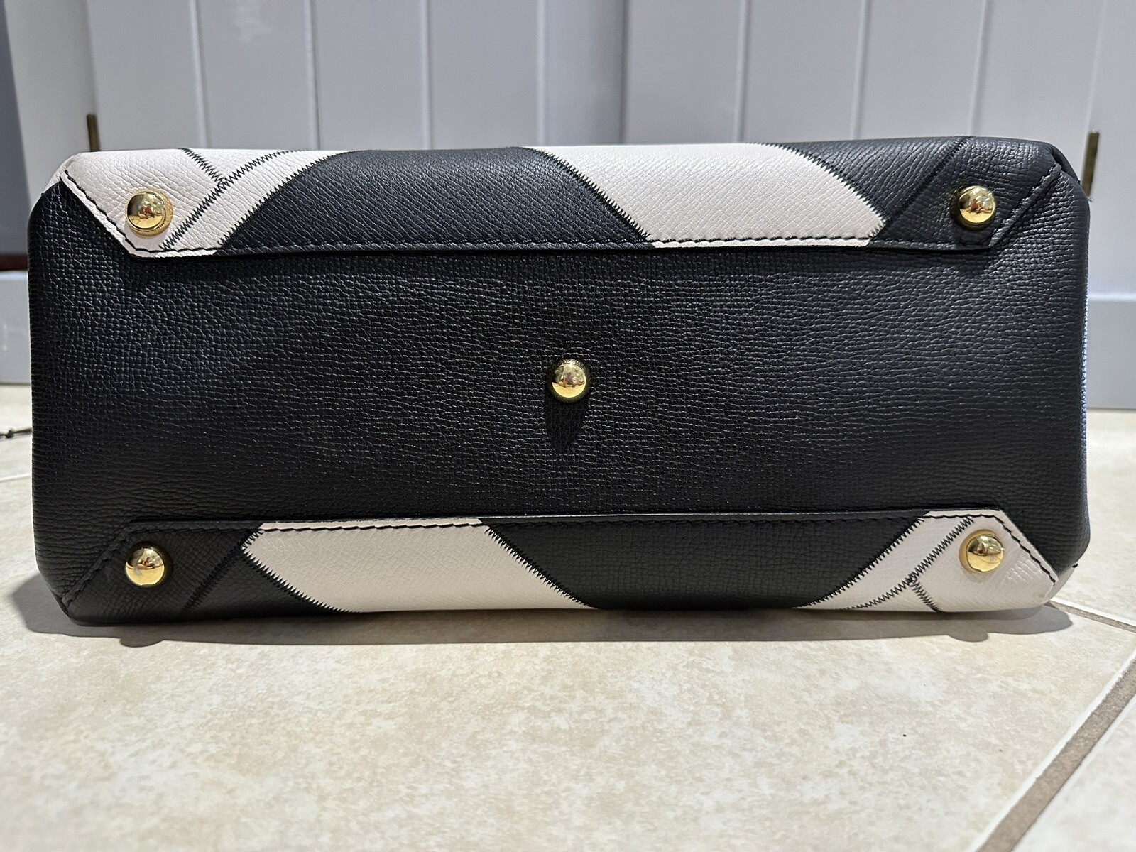 Authentic Burberry Black/White Patchwork Medium B… - image 6