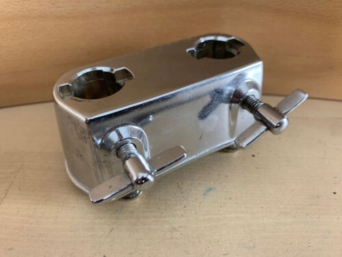 Double Rack Tom Arm Holder Post Mount Bracket for Bass Drum 90s Vtg Import Part - Picture 2 of 7