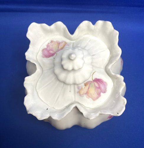Antique RS Prussia Germany Roses Deco Victorian Porcelain Biscuit Cracker Jar - Picture 6 of 17