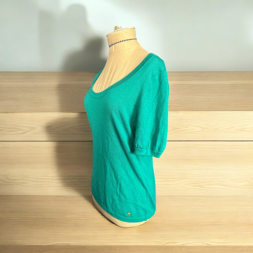 ESCADA Cashmere Short Sleeve Sweater Turquoise 38 US Size Small eBay