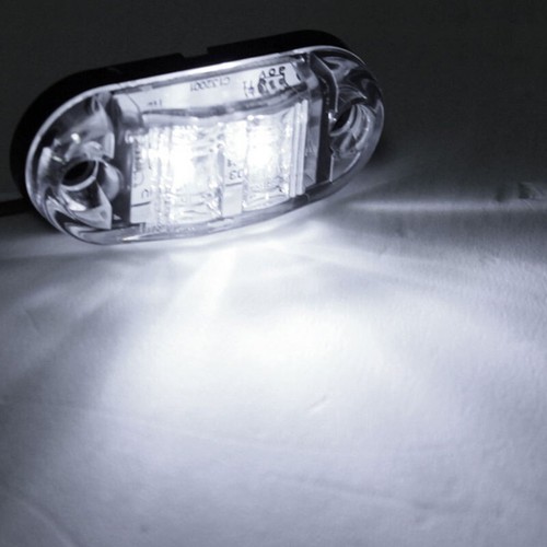 LED 2pcs White Side Marker Lights super Clearance Lamp Car Truck Trailer 12V - Picture 11 of 13