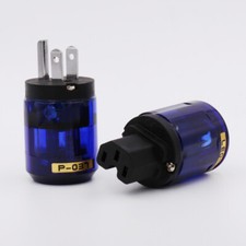 US Male Power Plug AC HiFi Audio IEC320 C13 C15 Copper Cable Connector DIY