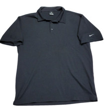 Nike Dri-Fit Performance Short-Sleeve Black Embroidered Golf Polo Shirt Men's XL