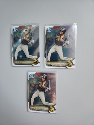 2022 Bowman 3 Card CJ Abrams Chrome Lot DVS 2242
