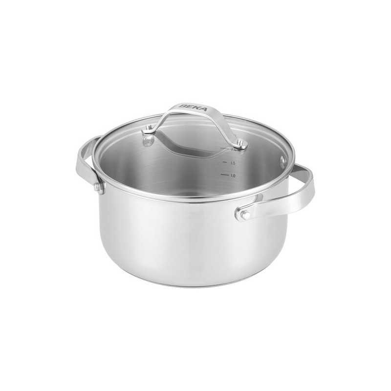 Faitout 20 cm Beka avec couvercle en verre pour induction et mijotage