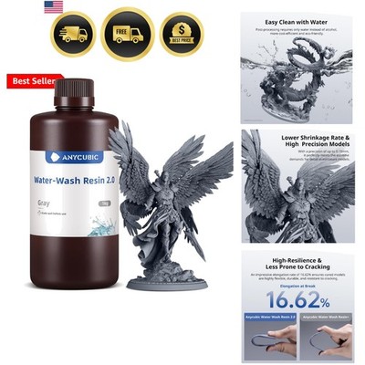 Upgraded Water Washable 3D Printer Resin 2.0, 405nm High Precision 3D Resin, ...