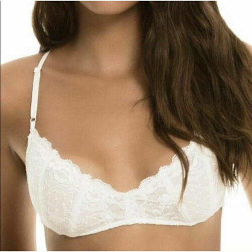Elan White Lace Bralette L NWT Womens Loungewear Wireless Sexy Comfy Stretch - Picture 1 of 2