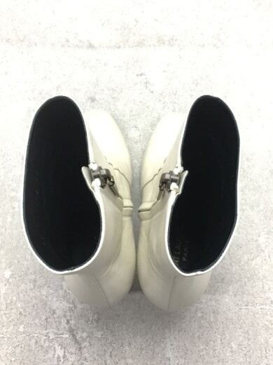 SAINT LAURENT Stivali corti con zip laterale taglia 35 bianco pelle 632473