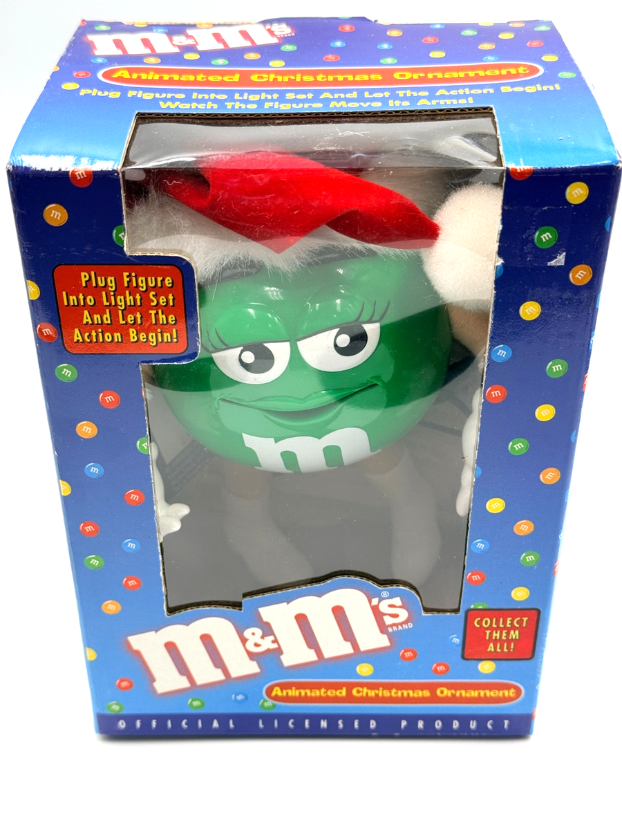Vintage Green M&M's Animated Christmas Ornament NEW in Box | eBay