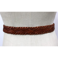Cabi Women\'s Brown Pebbled Leather Corset Double Buckle Belt Boho Size L Cabi Women main image 4