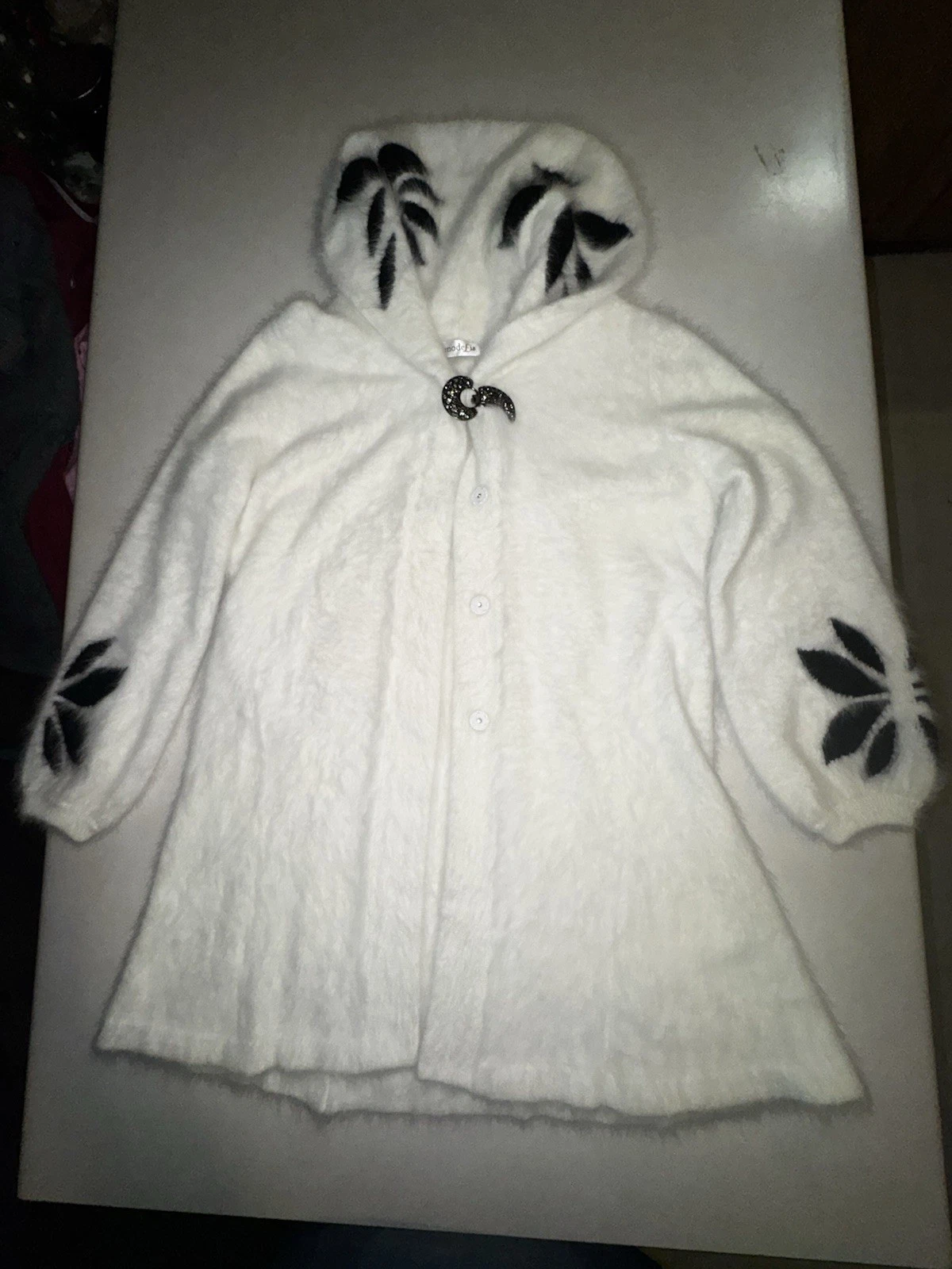 Vintage Mode Lia Angora Duster White Coat One Size Fairycore RARE White Black