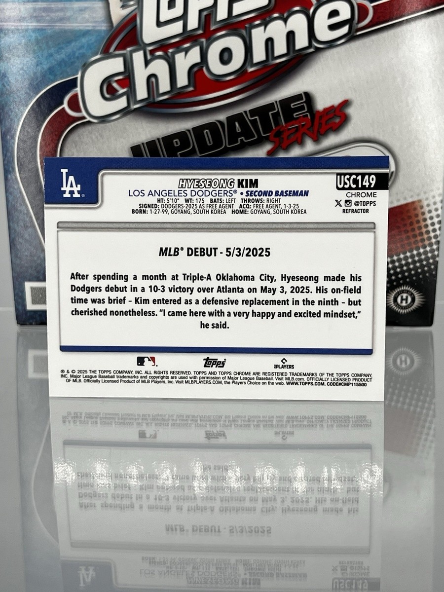 2025 Topps Chrome Update Hyeseong Kim Rookie Debut USC149