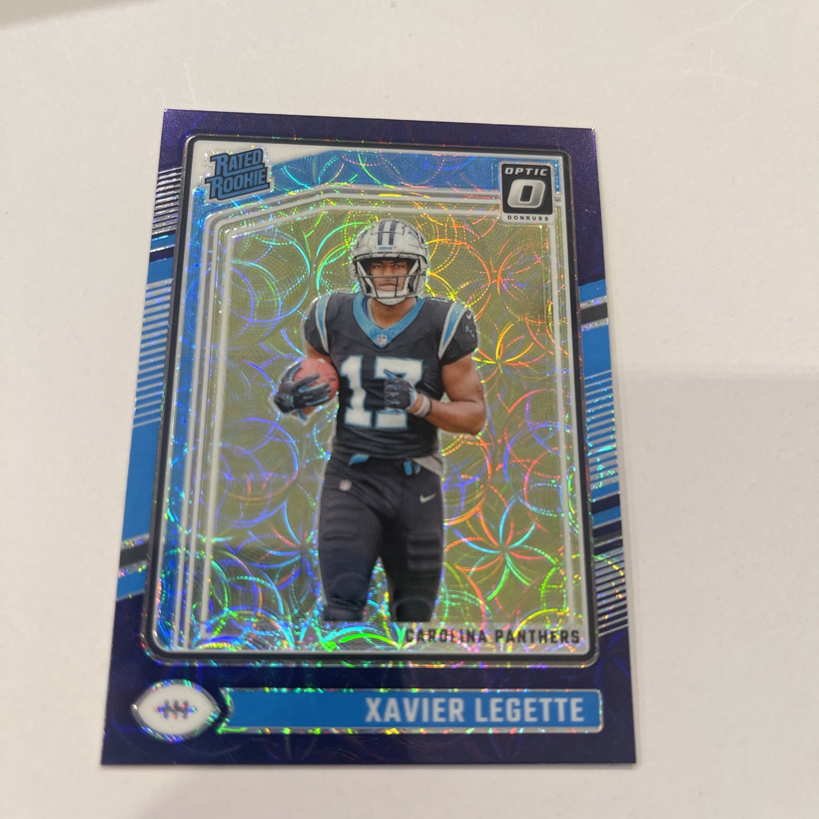 2024 Panini Donruss Optic Xavier Legette Purple Scope Rated Rookie #299 Panthers