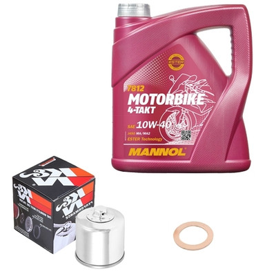 K&N Ölfilter Set MN 10W40 4L für Suzuki VL 800 C800B Intruder Blach Ed. GRad 16