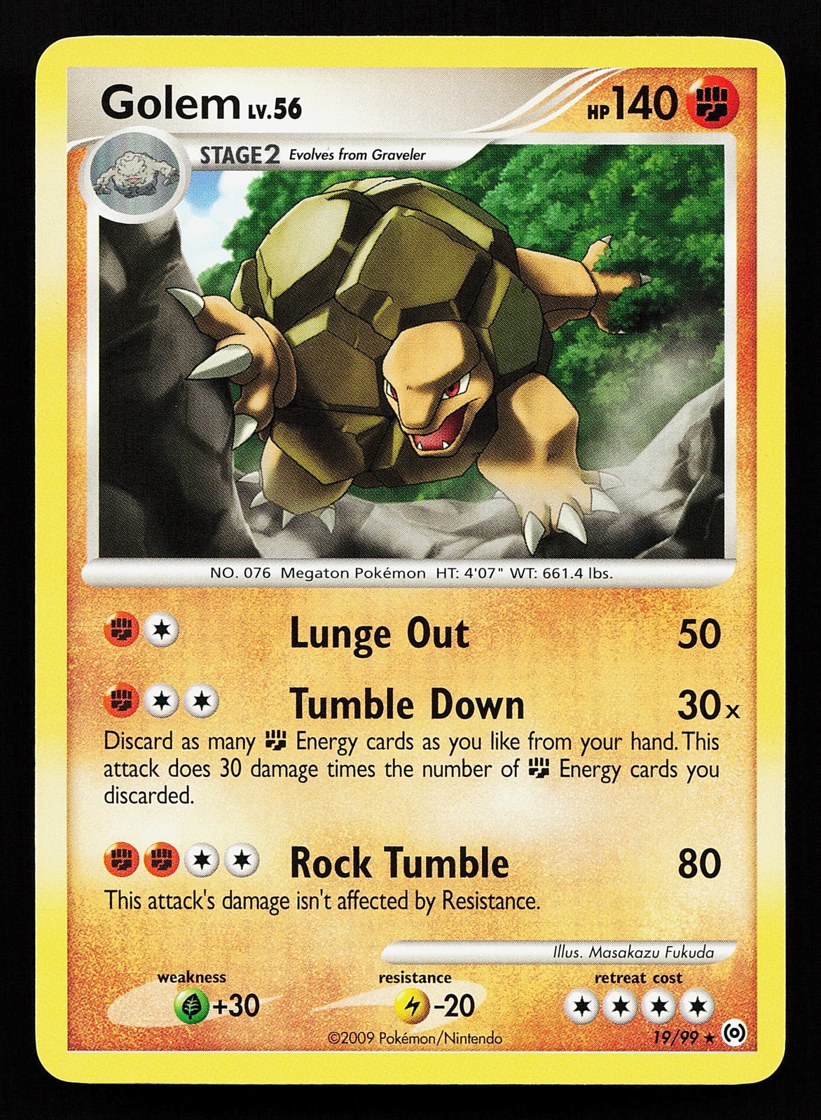 Golem 19/99 Rare Arceus Pokémon Card