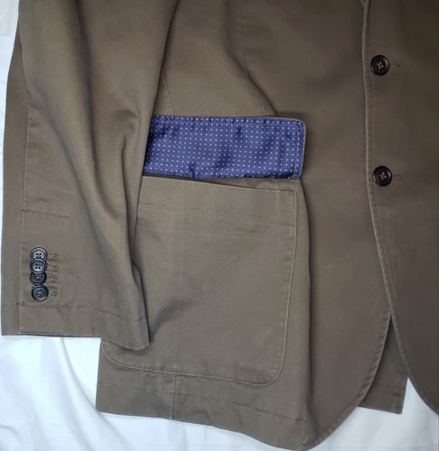 Cremieux Classics Mens L Brown Single Breasted Blazer 100% Cotton - Picture 4 of 16