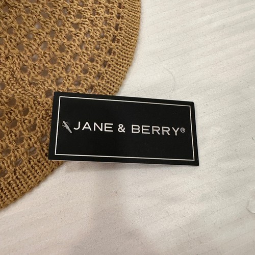 NWT Jane & Berry Women's Straw Sun Hat Bucket Crochet Wide Brim Cottagecore - Picture 3 of 4