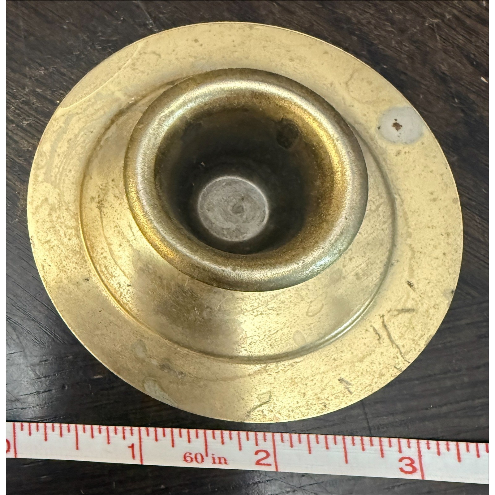 Vintage Brass Candle Holder Round Base Home Decor Table Centerpiece